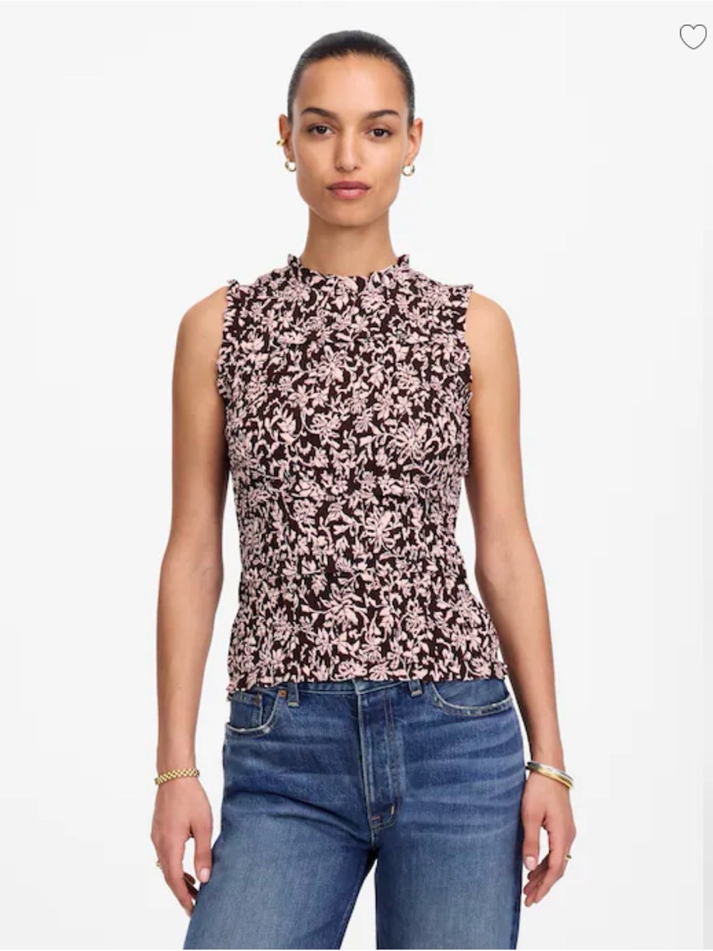 Madewell Ruffled Smocked Top in Floral